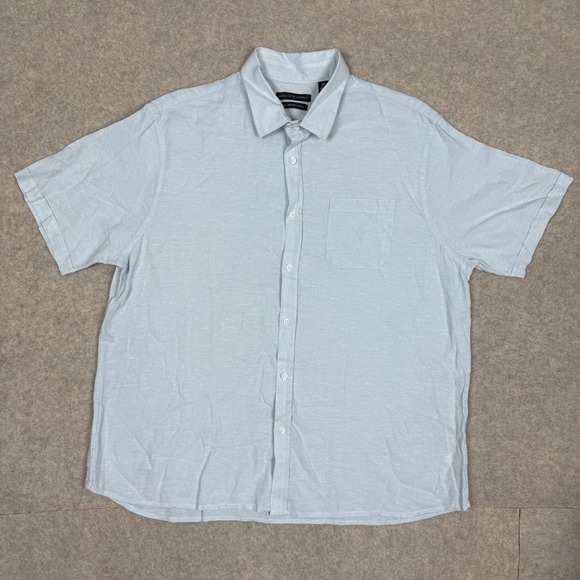 Saks Fifth Avenue Other - Saks Fifth Avenue Button Down XXL 25.5in Linen Viscose Light Blue Coastal Preppy
